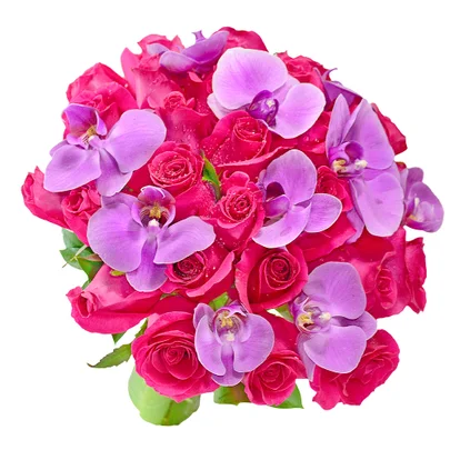 Buquê de Noiva com Rosas e Orquídeas Pink 1